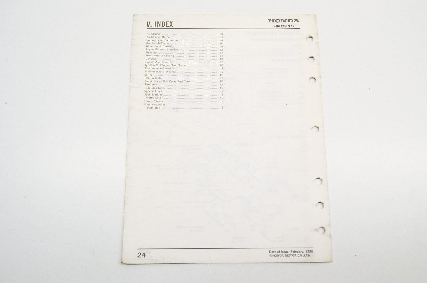 OEM Honda Shop Manual Supplement HRC215