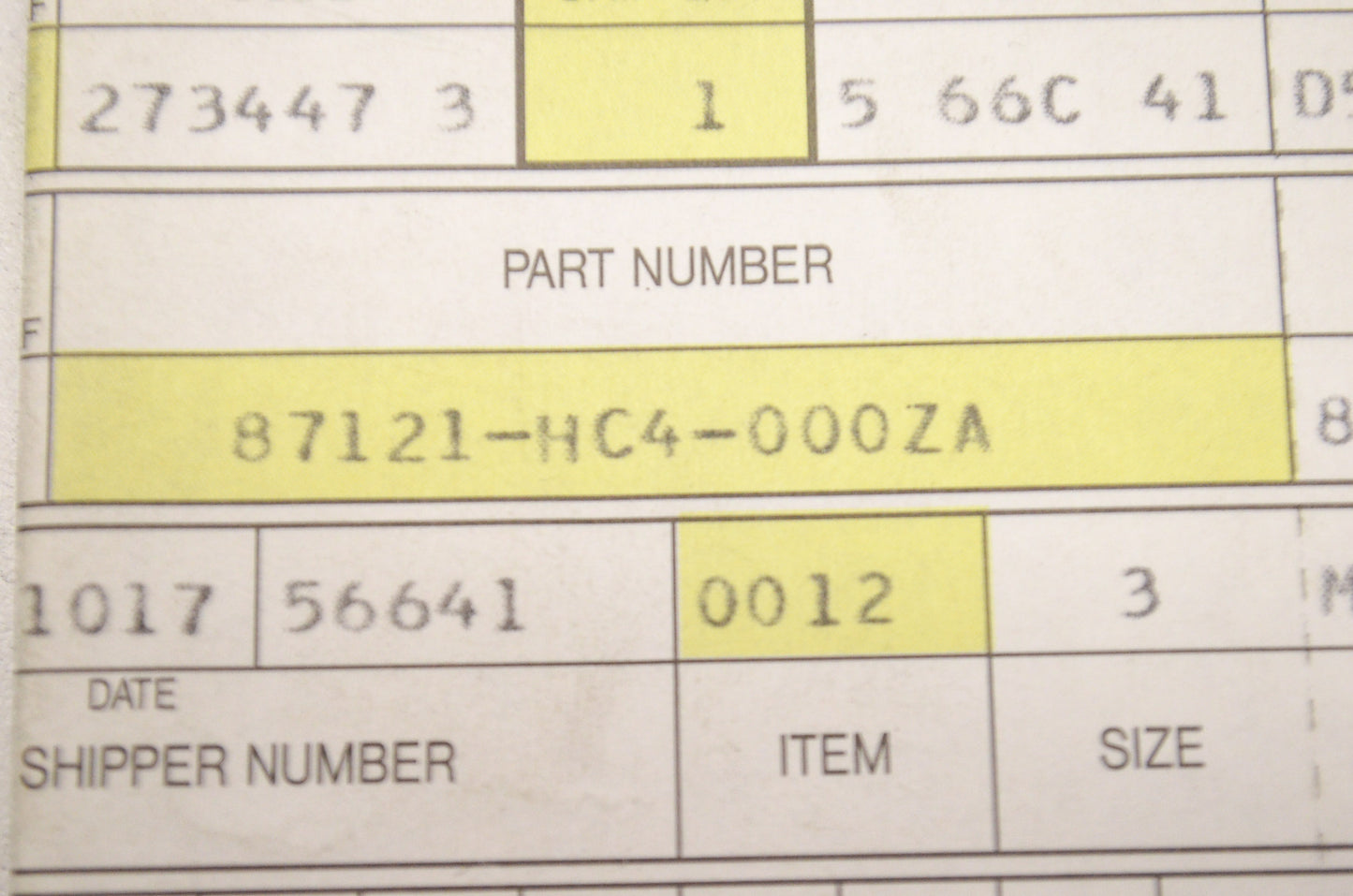 OEM Honda 87121-HC4-000ZA Side Mark (Type 1) NOS