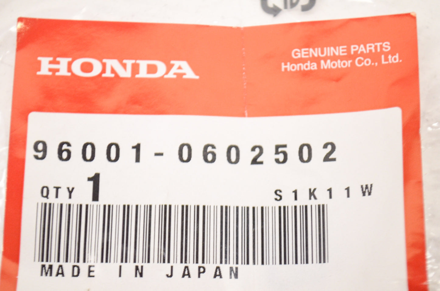 OEM Honda 96001-06025-02 Flange Bolt (6X25) NOS