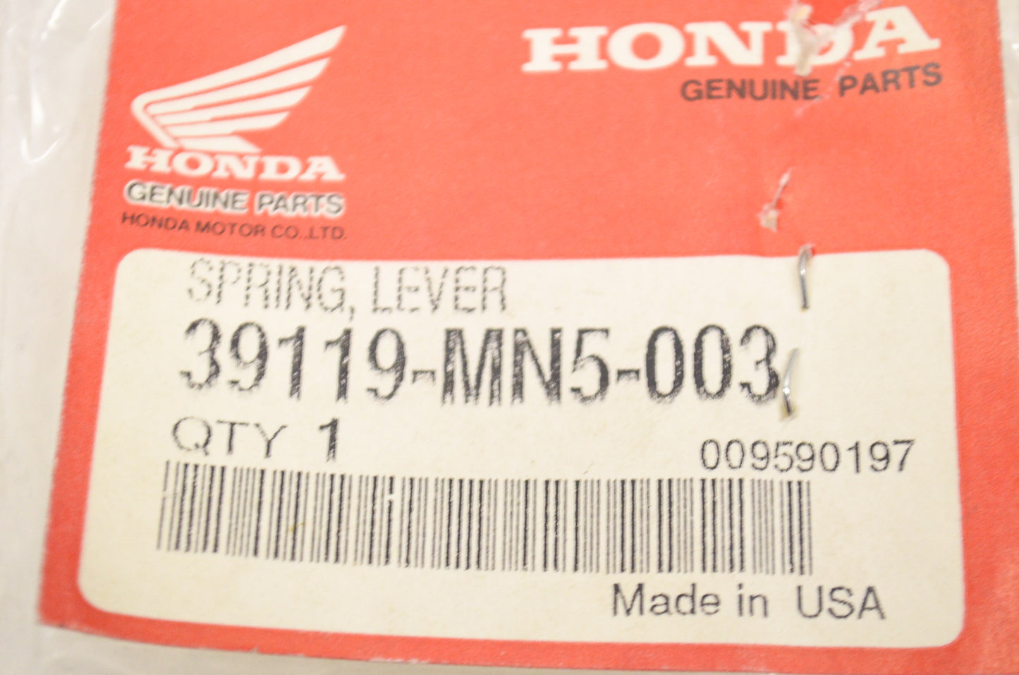 OEM Honda 39119-MN5-003 Lever Spring NOS