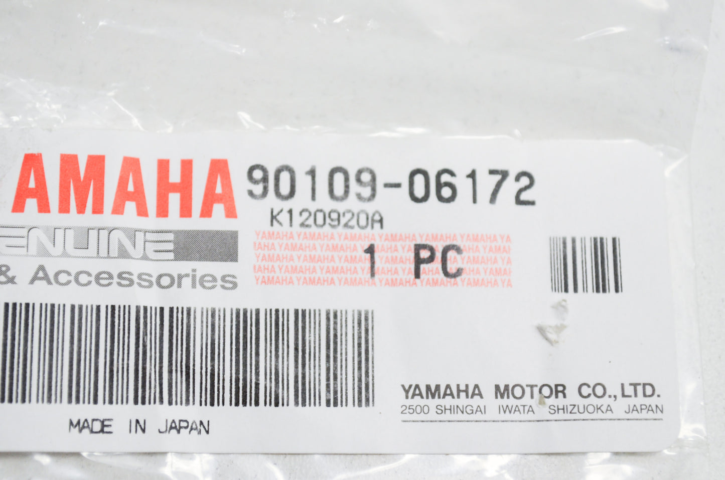 OEM Yamaha 90109-06172-00 Bolt NOS