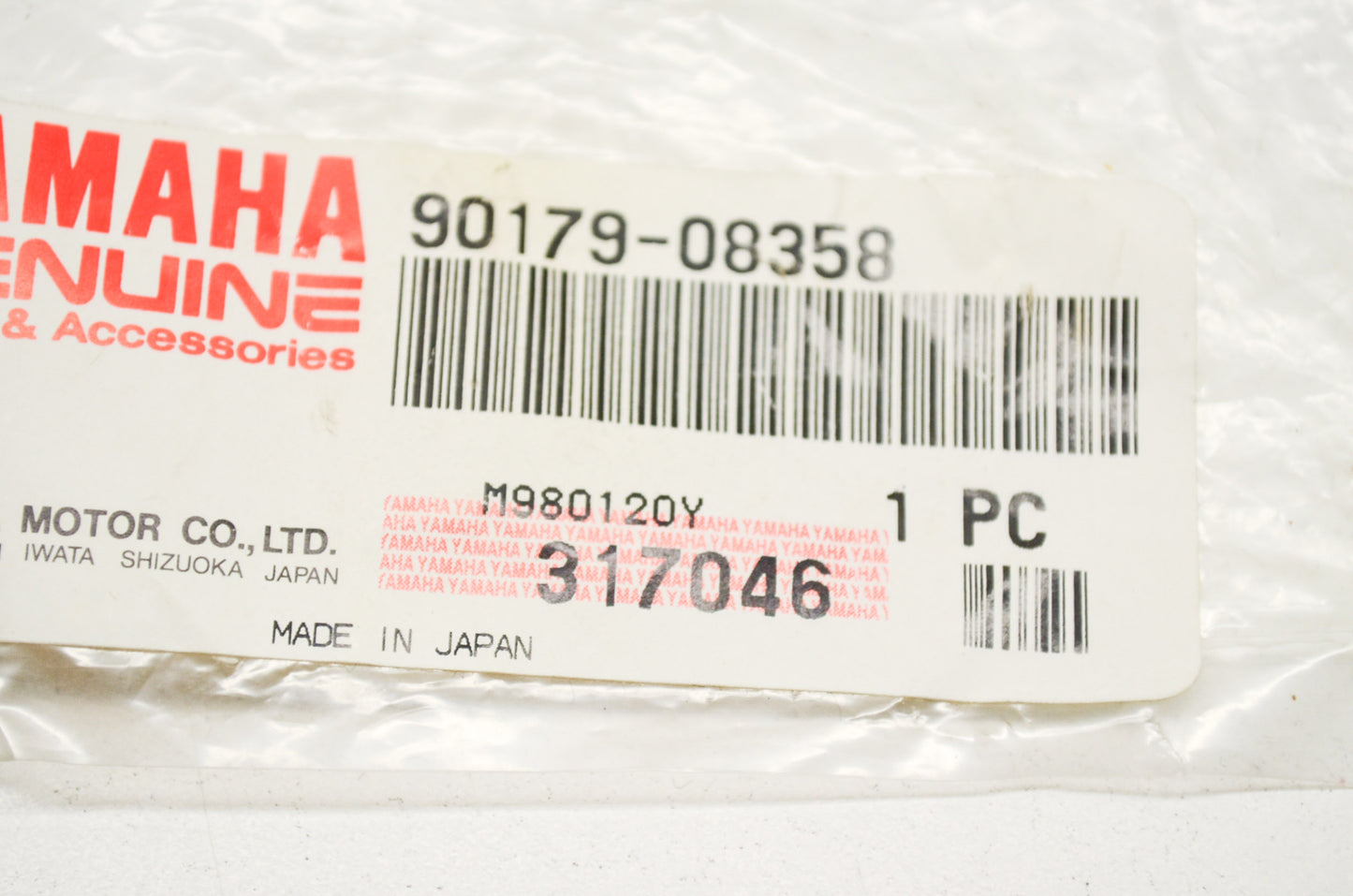 OEM Yamaha 90179-08358-00 Special Shape Nut NOS