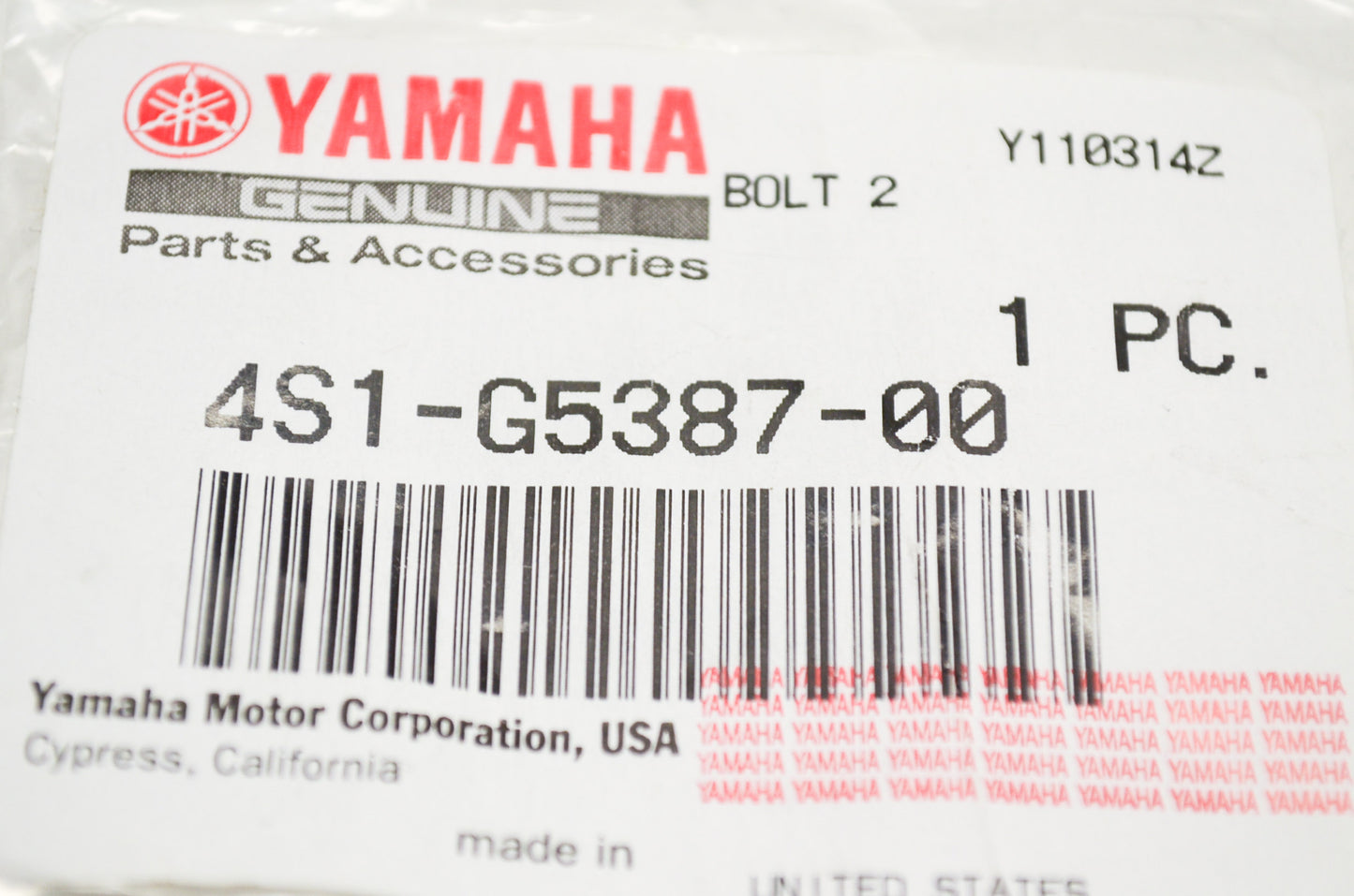 OEM Yamaha 4S1-G5387-00-00 Bolt 2 NOS