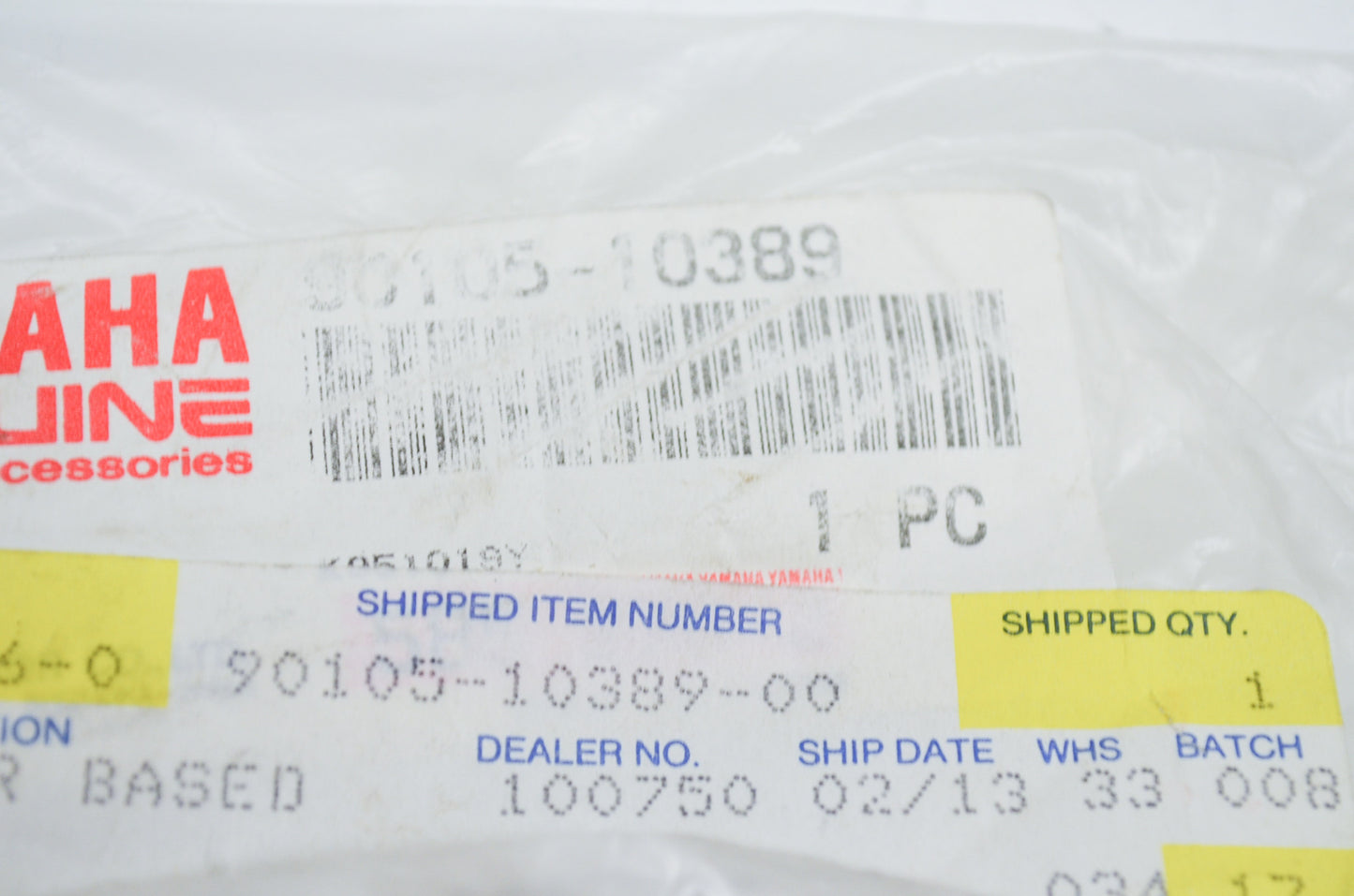 OEM Yamaha 90105-10389-00 Washer Based Bolt NOS