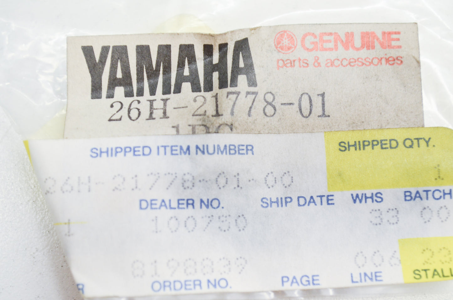 OEM Yamaha 26H-21778-01-00 Locating Damper 1 NOS