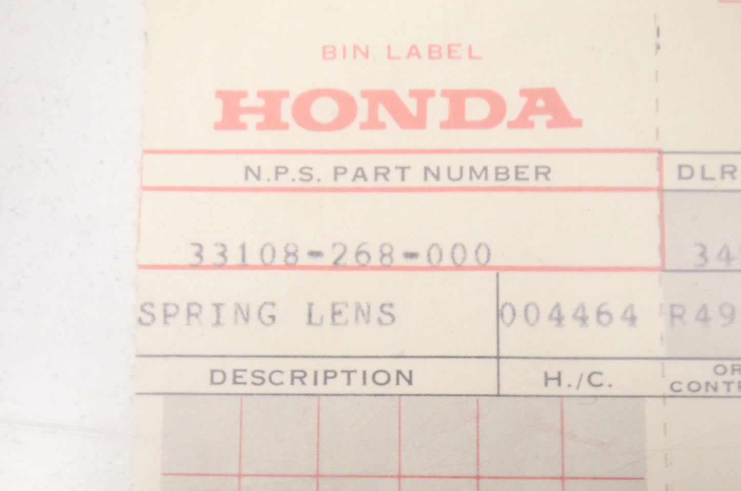 Unit Holder Spring NOS