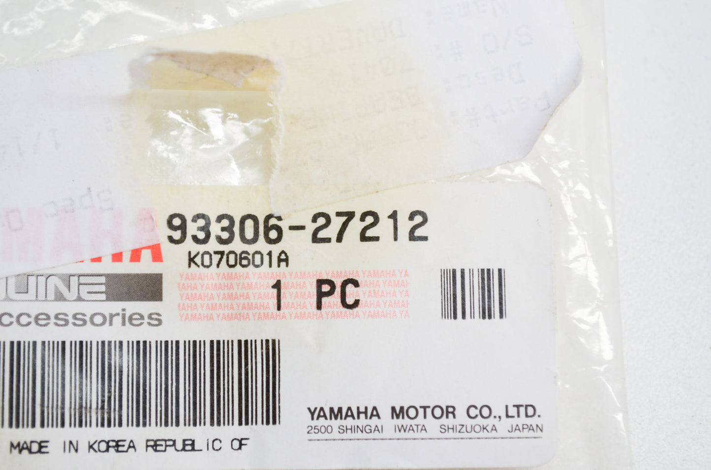 OEM Yamaha 93306-27212-00 Bearing NOS