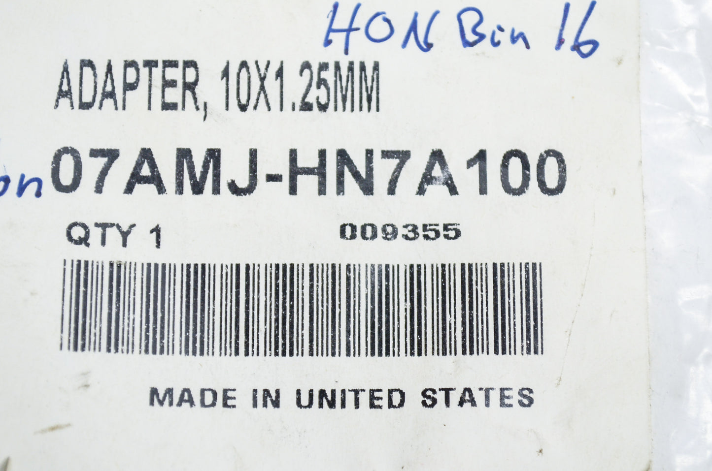 OEM Honda 07AMJ-HN7A100 Adapter 10X1.25MM NOS