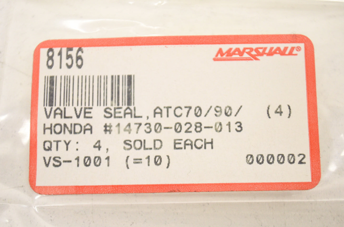 New Marshall Valve Seal Honda ATC 70 90 NOS