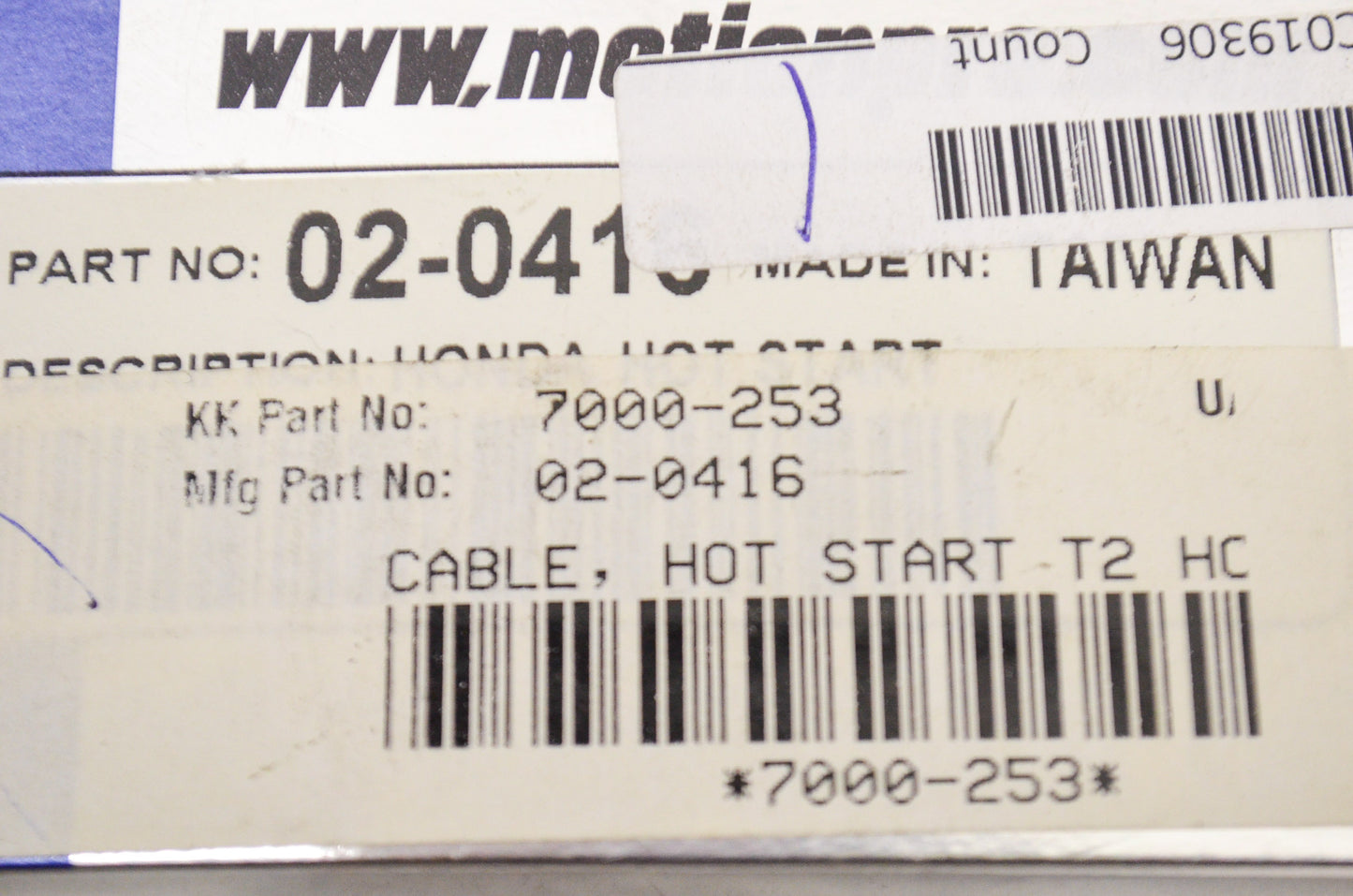 T2 Hot Start Cable Honda NOS