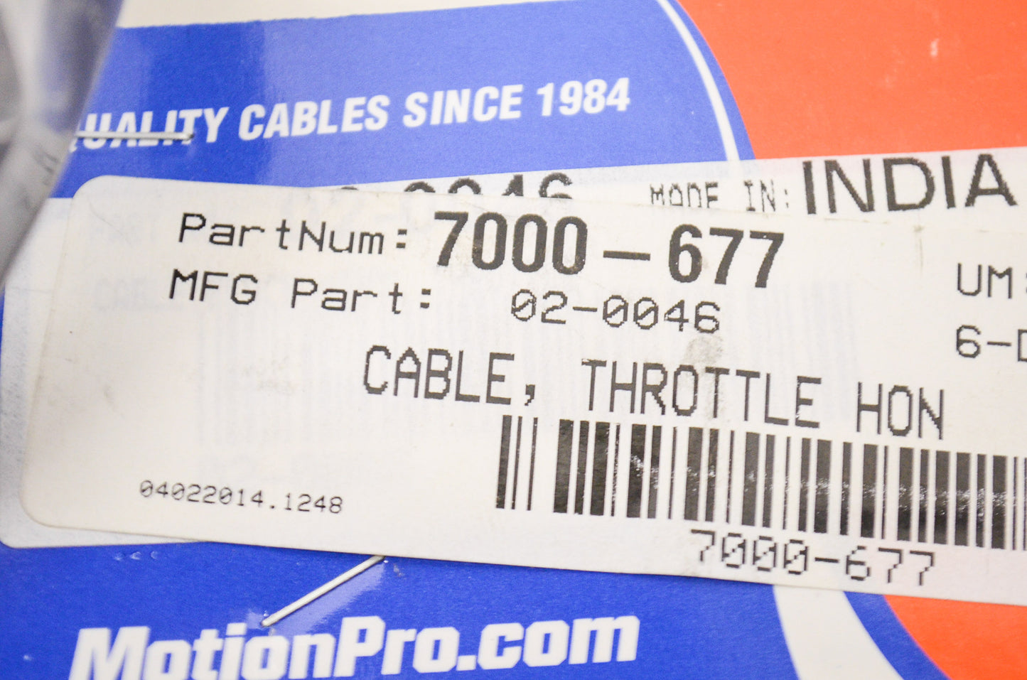 New Motion Pro Throttle Cable NOS