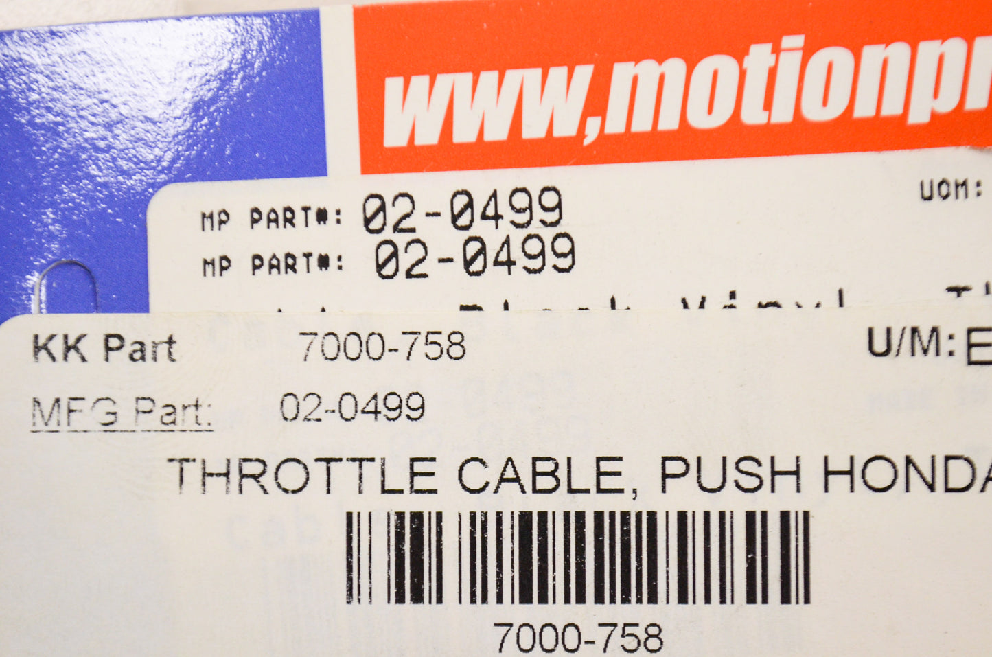 New Motion Pro Throttle Cable NOS
