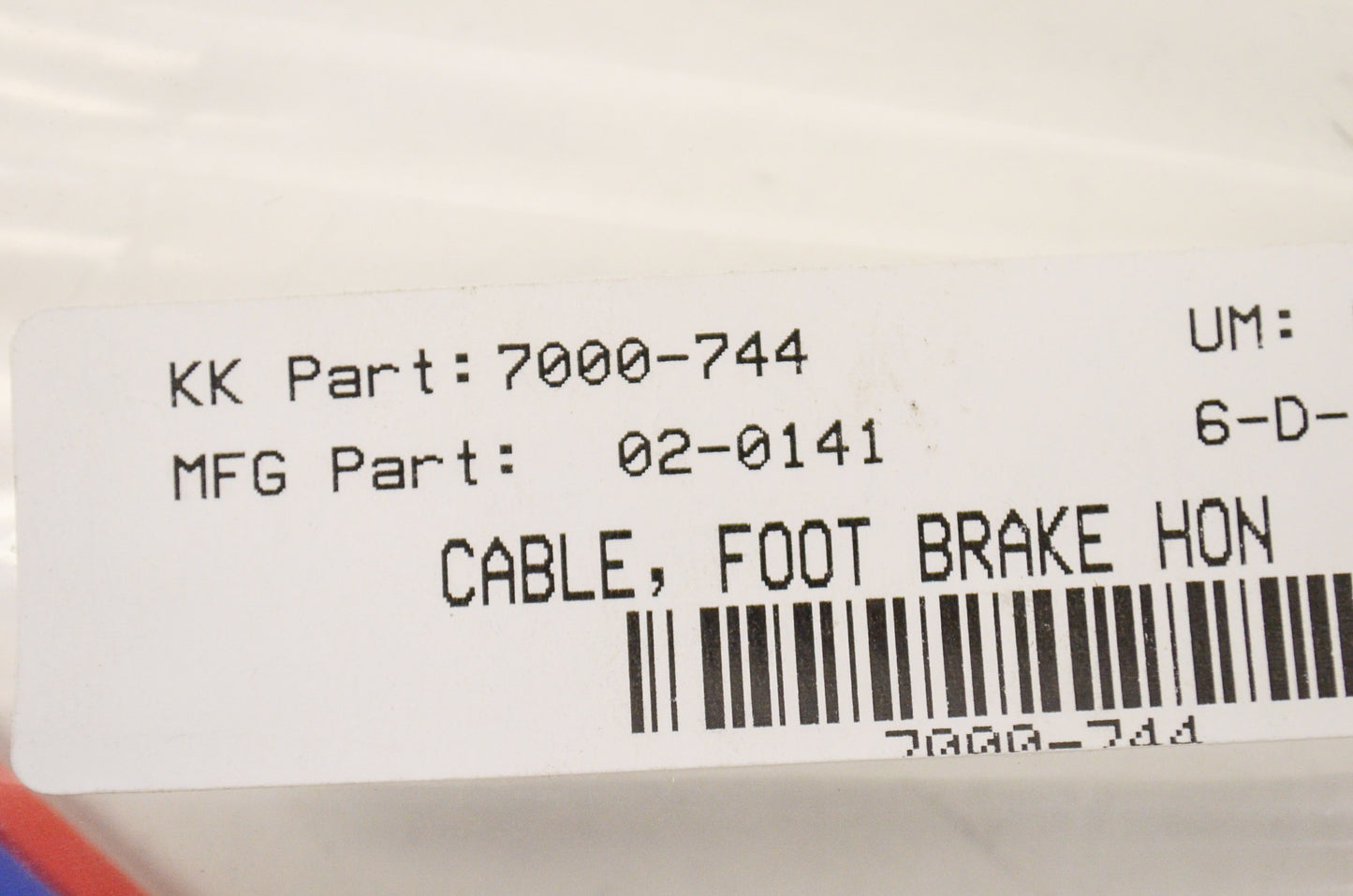New Motion Pro Foot Brake Cable NOS