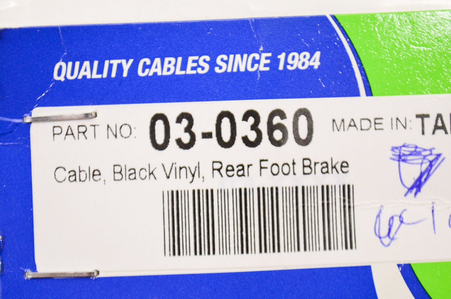 Motion Pro 03-0360 Foot Brake Cable NOS