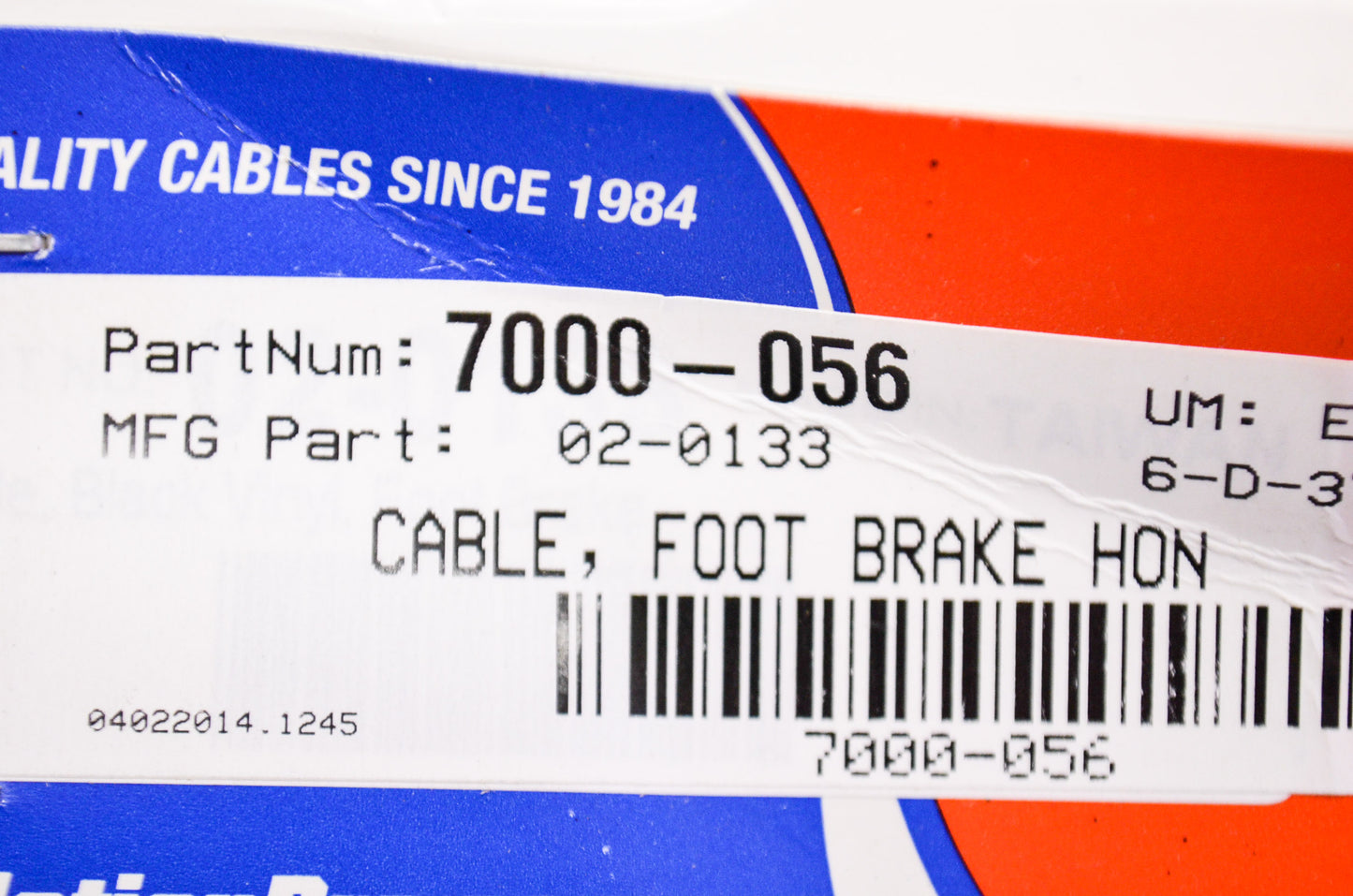 New Motion Pro Foot Brake Cable NOS