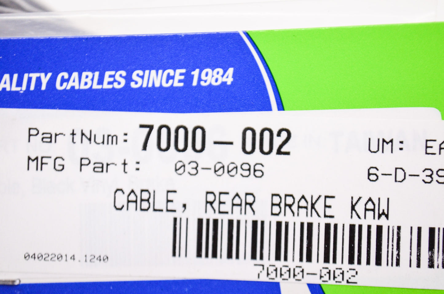 New Motion Pro Rear Brake Cable NOS