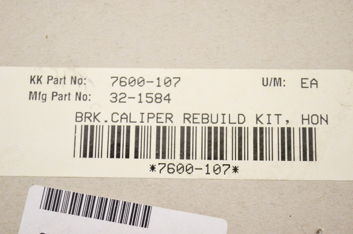 K&L 32-1584, 7600-107, ACH-154 Brake Caliper Rebuild Kit NOS