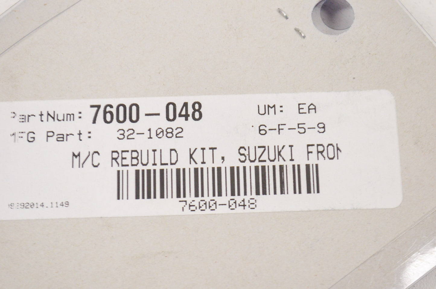 New K&L Master Cylinder Rebuild Kit NOS