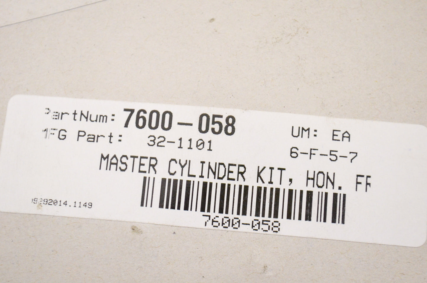 New K&L Master Cylinder Rebuild Kit NOS