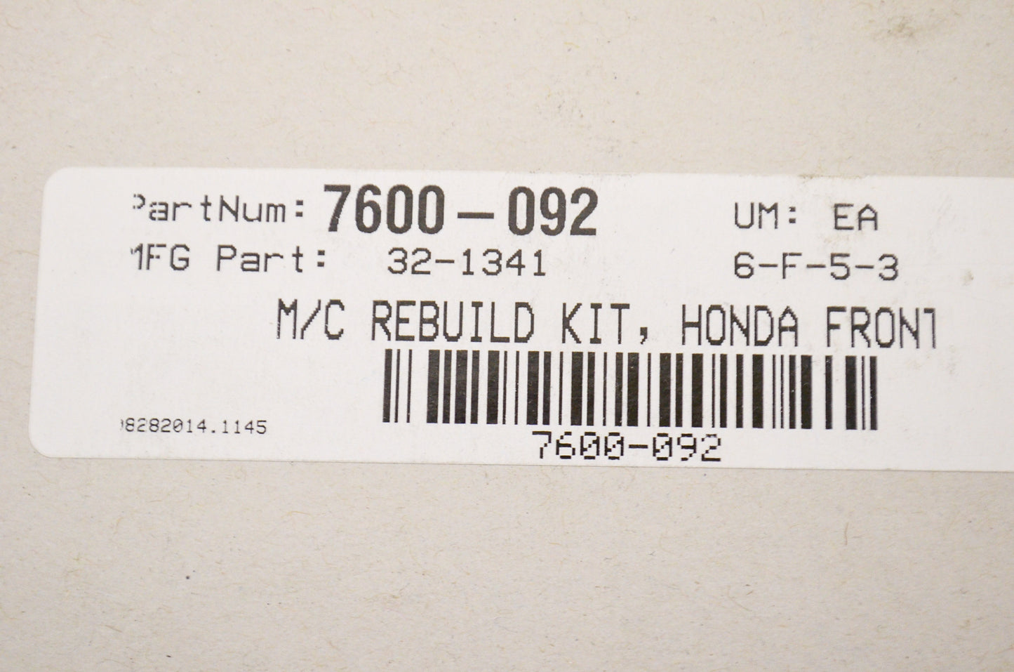New K&L Master Cylinder Rebuild Kit NOS