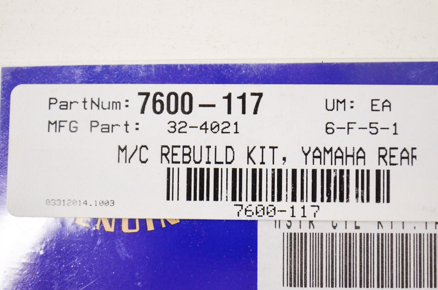 New K&L Master Cylinder Rebuild Kit NOS