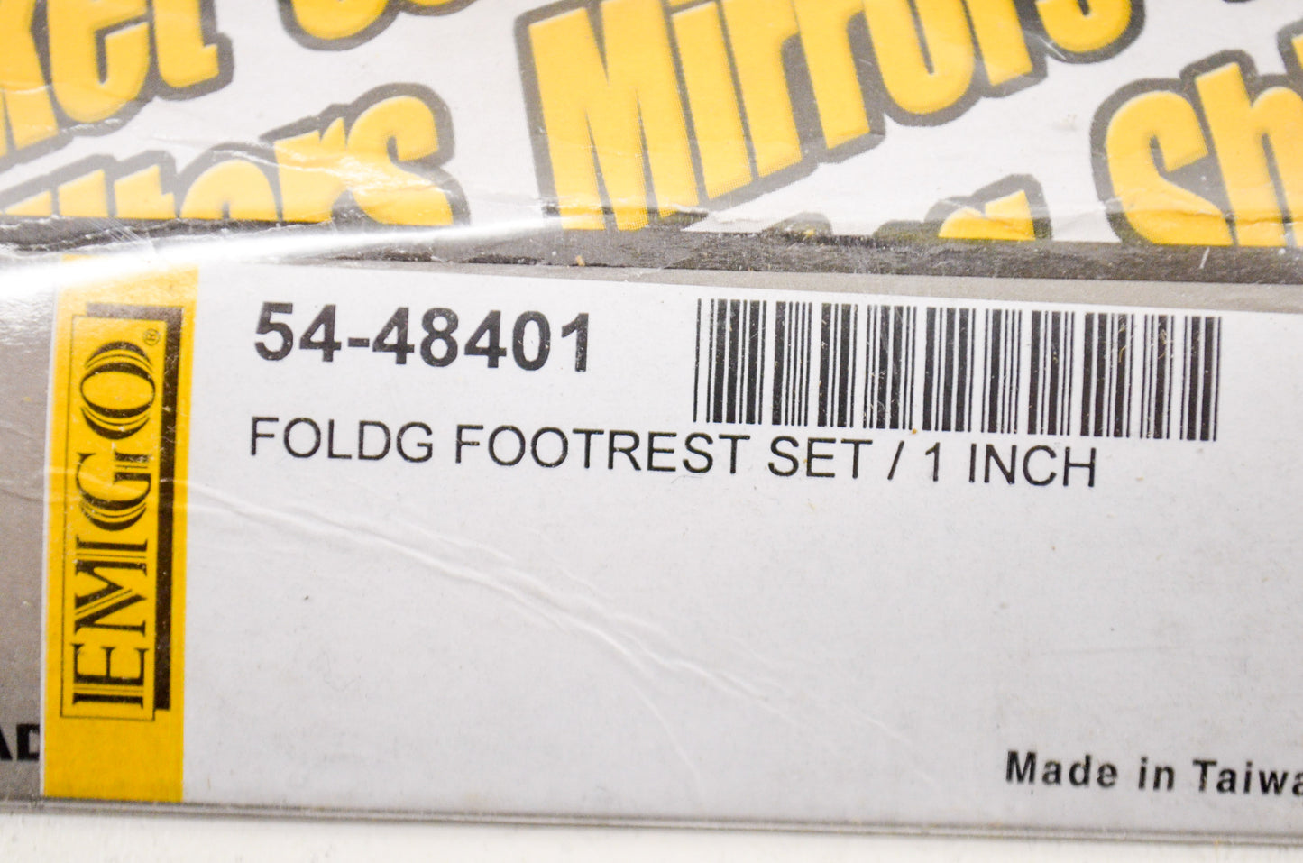 New Emgo Folding Rubber Foot Peg Set 1' Diameter NOS