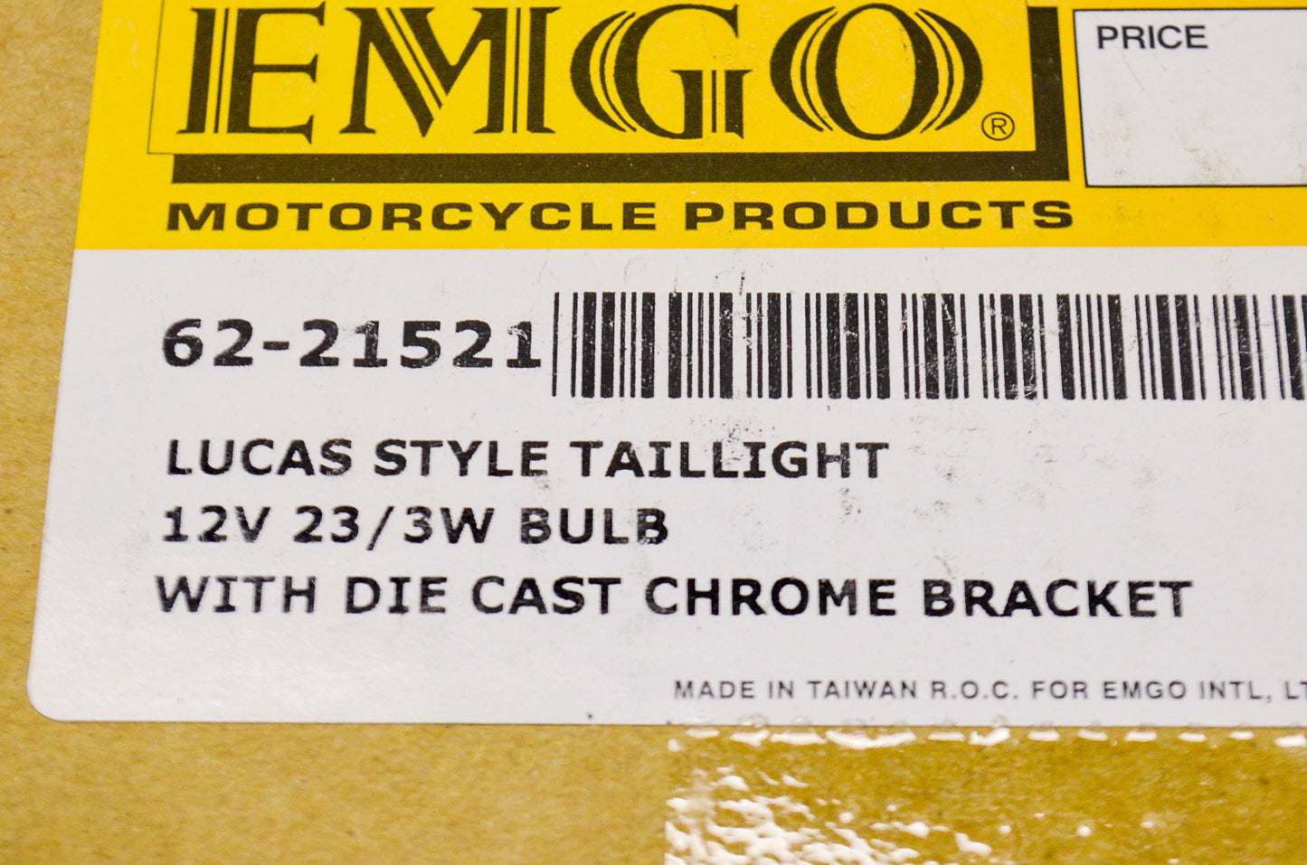 Lucas Style Tail Light 12V 23/3W Bulb with Die Cast Chrome Bracket NOS