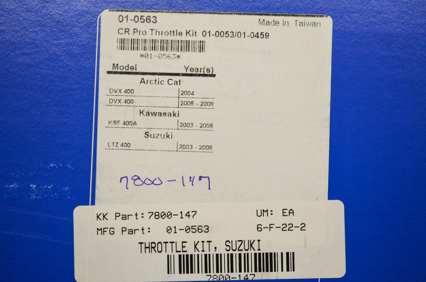 Motion Pro 7800-147, 01-0563 CR Pro Throttle Kit Arctic Cat Kawasaki Suzuki NOS