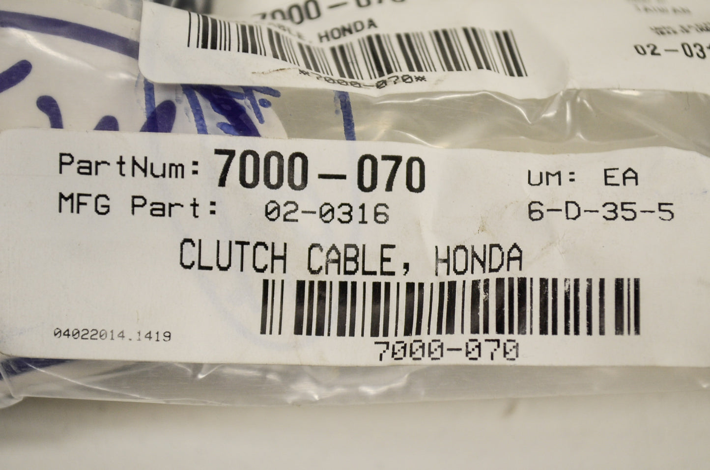 Motion Pro 7000-070, 02-0316 Clutch Cable Honda NOS
