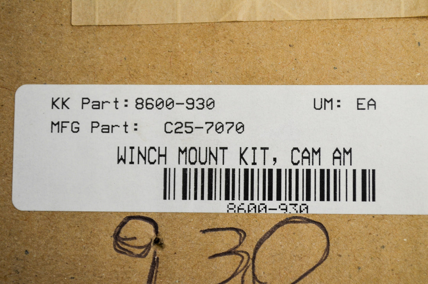 Cycle Country 8600-930, 25-7070, C25-7070 Winch Mount Kit Can-Am NOS