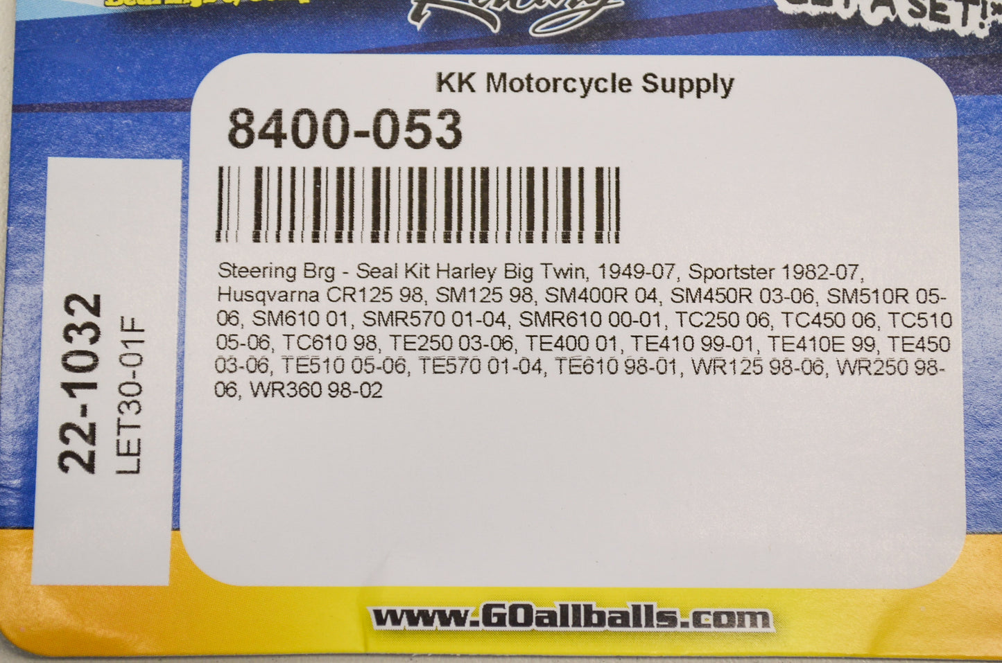 New All Balls Steering Bearing Seal Kit NOS