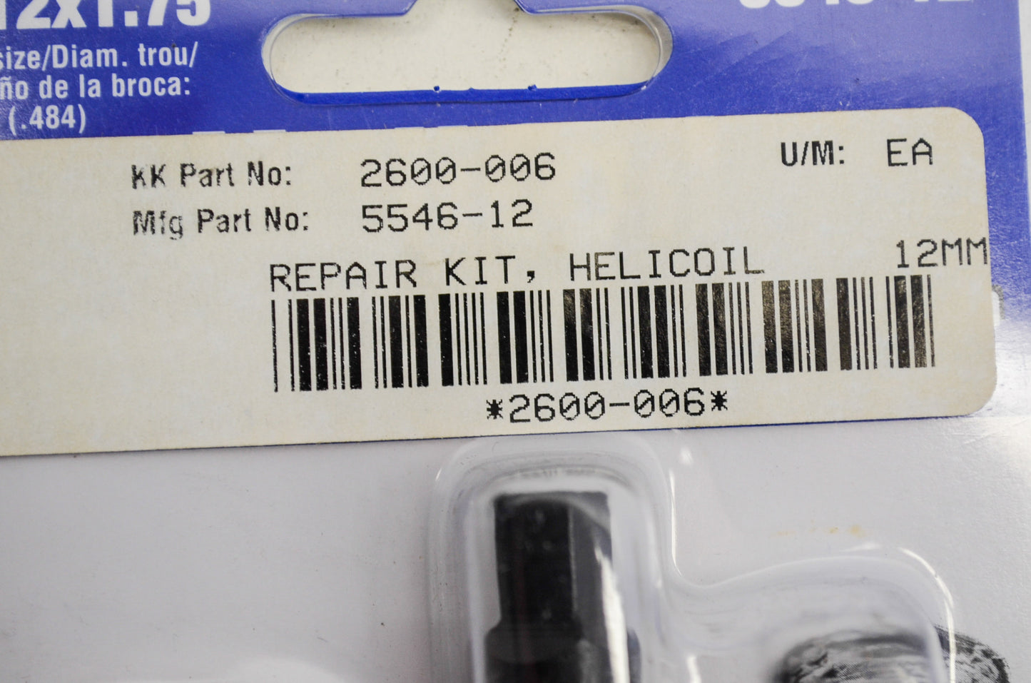 New Emhart Teknologies Repair Kit Helicoil M12x1.75 NOS