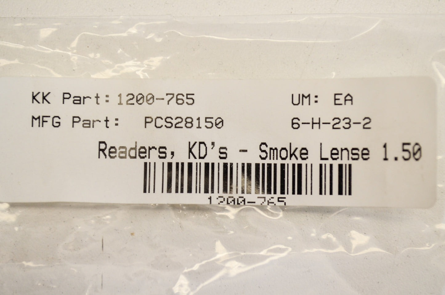 New PCS KD's Readers Smoke Lense 1.50 NOS