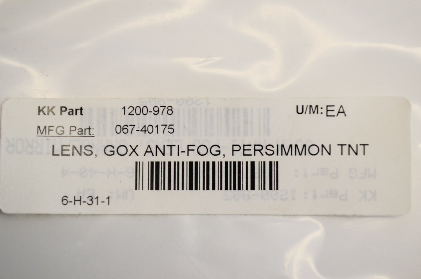 EKS Brand 1200-978, 067-40175 Go-X Anti-Fog Lens Persimmon Tint NOS
