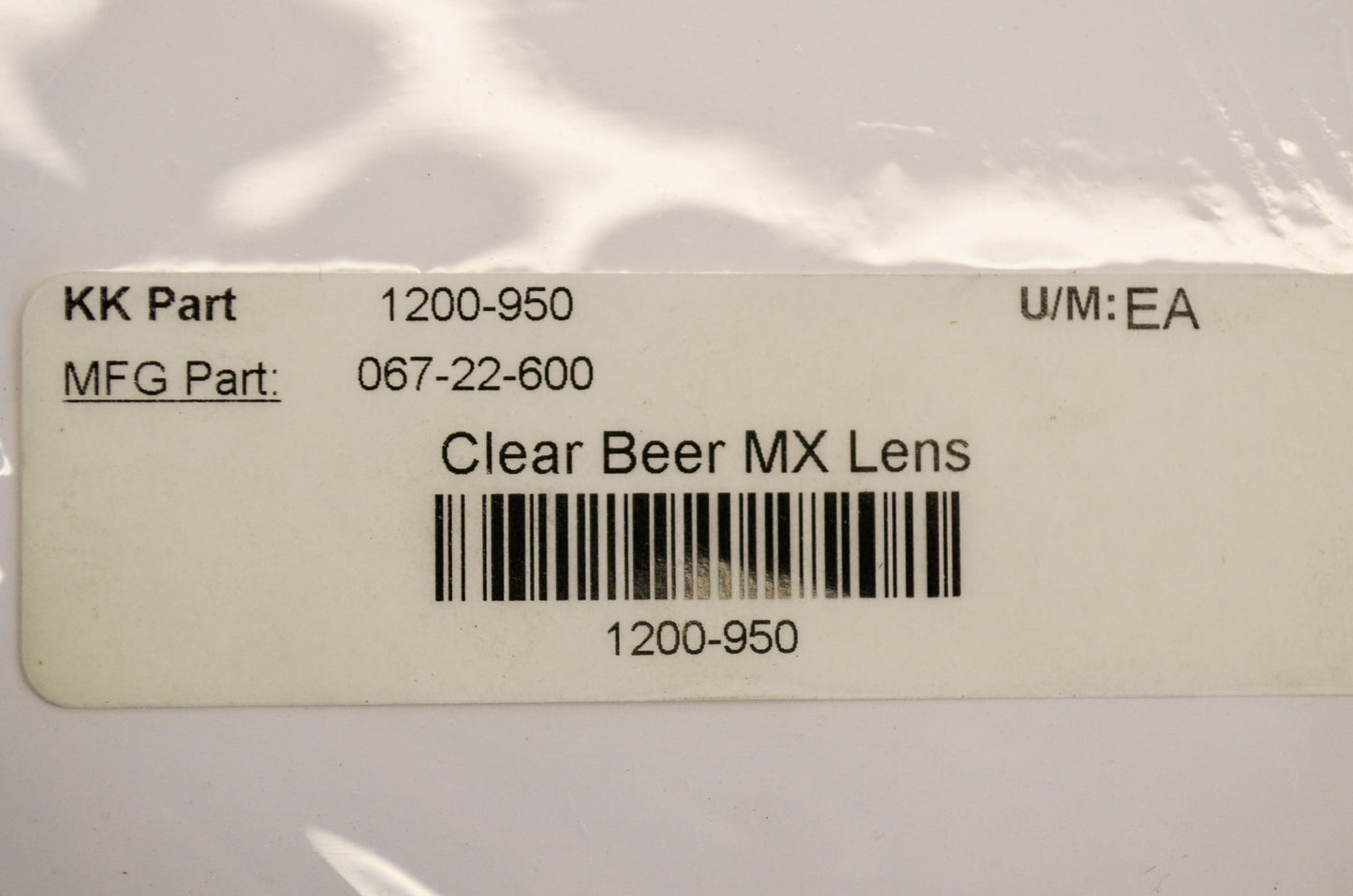 New EKS Brand Clear Beer MX Lens NOS