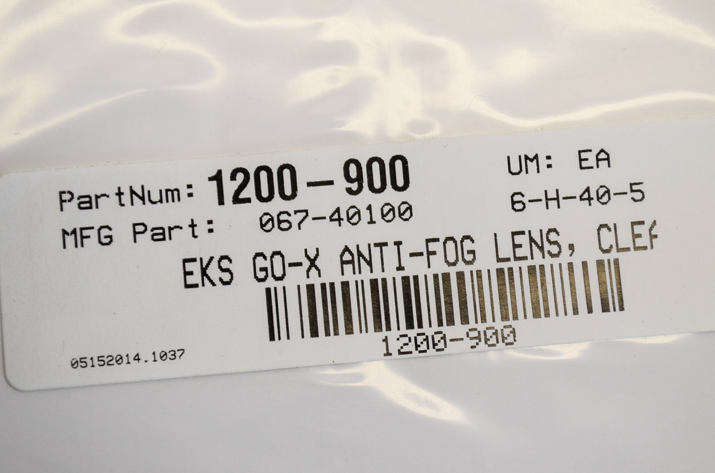 New EKS Brand Go-X Anti-Fog Lens Clear NOS