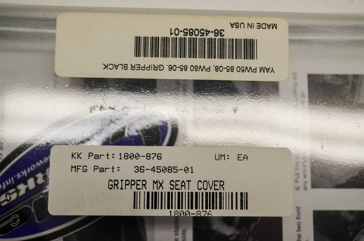 QuadWorks 1800-876, 36-45085-01 Gripper MX Seat Cover Black NOS