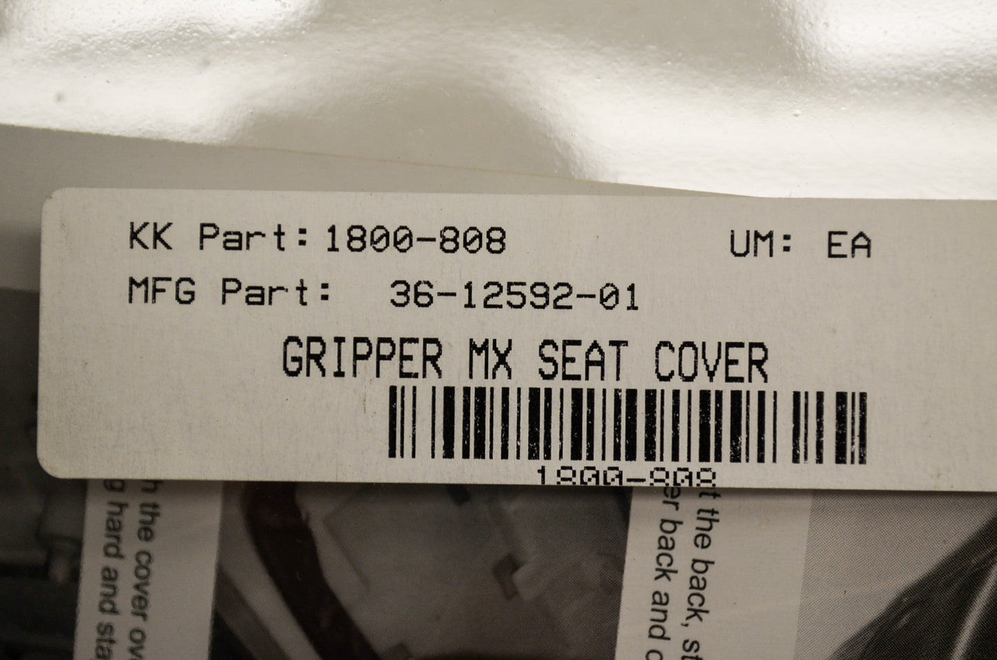 Gripper MX Seat Cover Black NOS