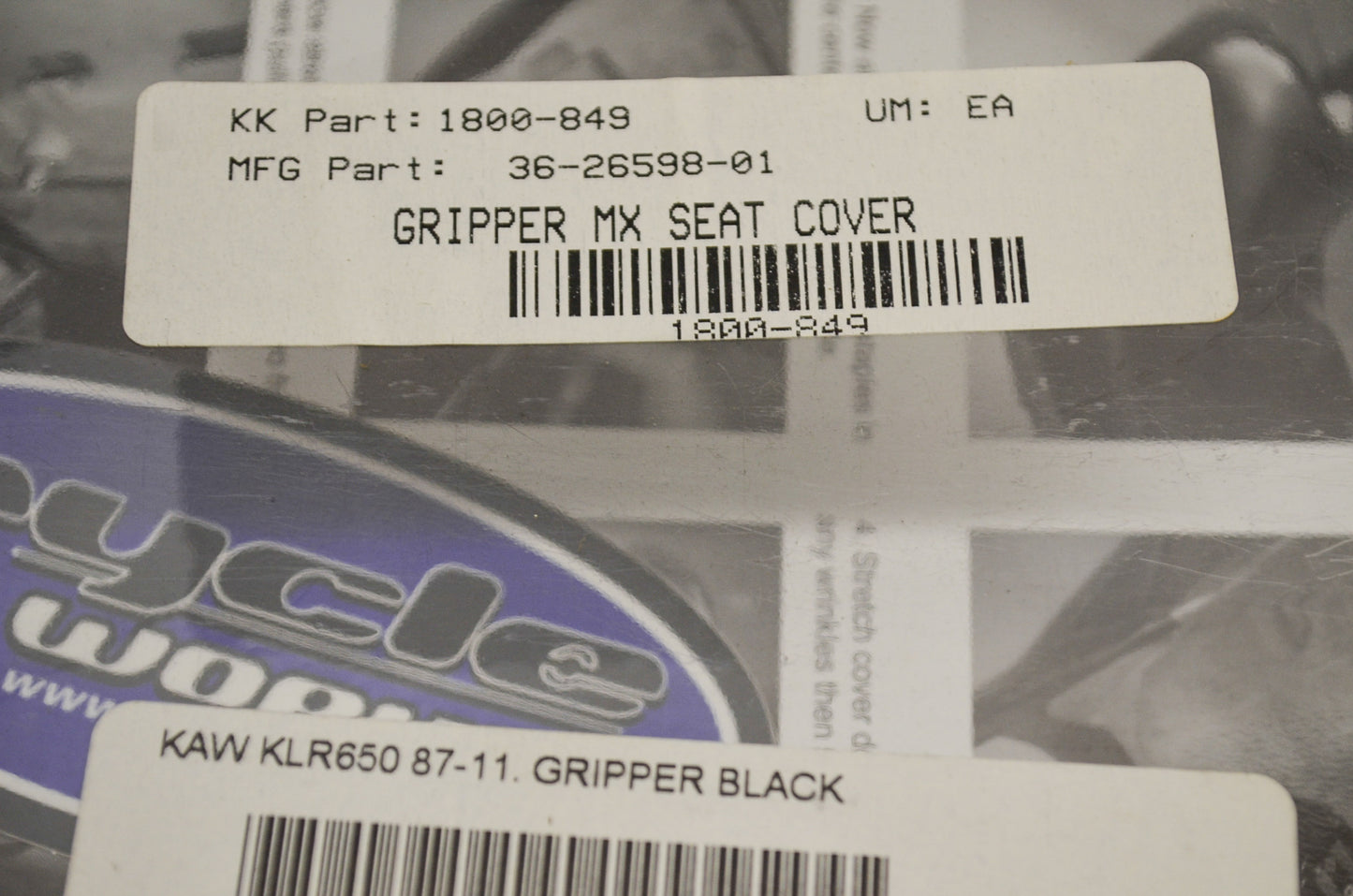 QuadWorks 1800-849, 36-26598-01 Gripper MX Seat Cover Black NOS