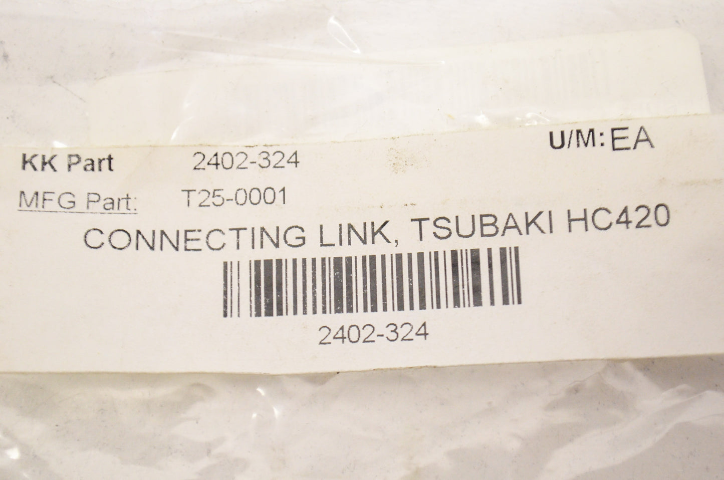 Tsubaki 2402-324, T25-0001, 250001 Connecting Link HC420 QR NOS