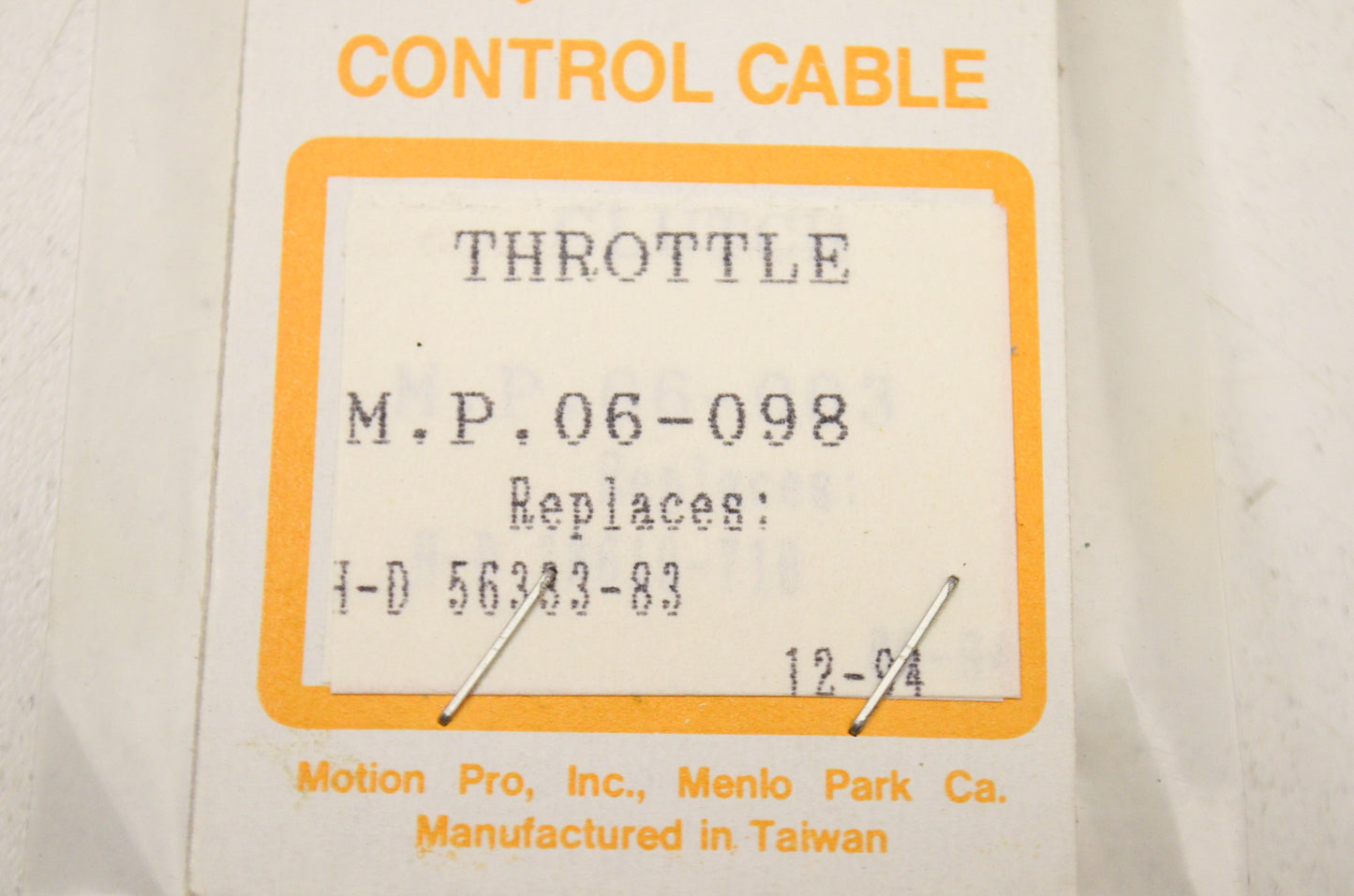 Biker's Choice 06-0098 Throttle Cable Replaces Harley Davidson 56333-83 NOS