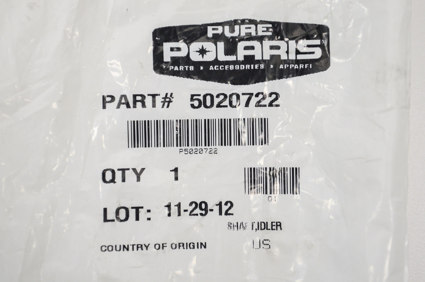 OEM Polaris 5020722 Idler Shaft NOS