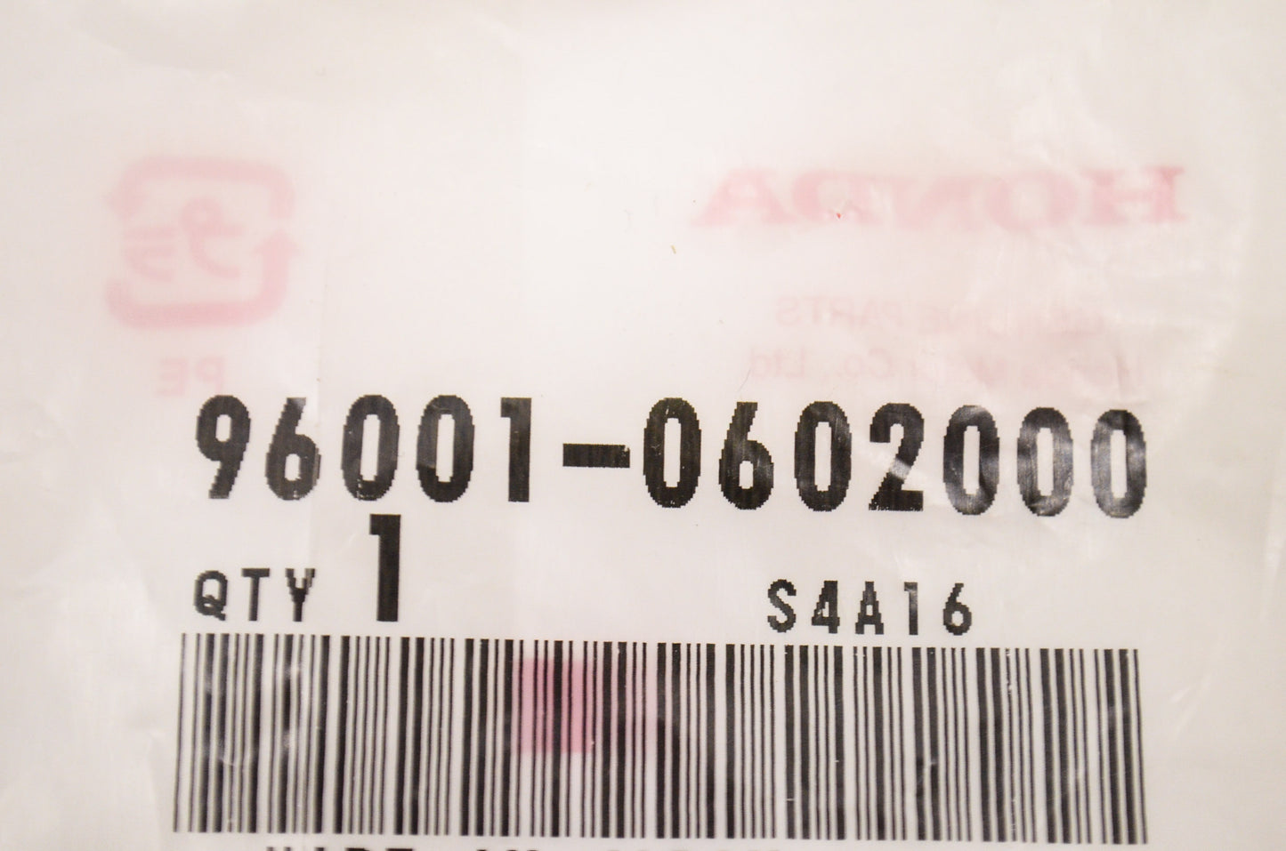 OEM Honda 96001-0602000 Flange Bolt 6x20 NOS
