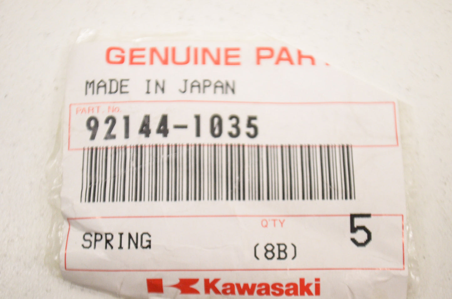 New OEM Kawasaki 92144-1035 Spring NOS