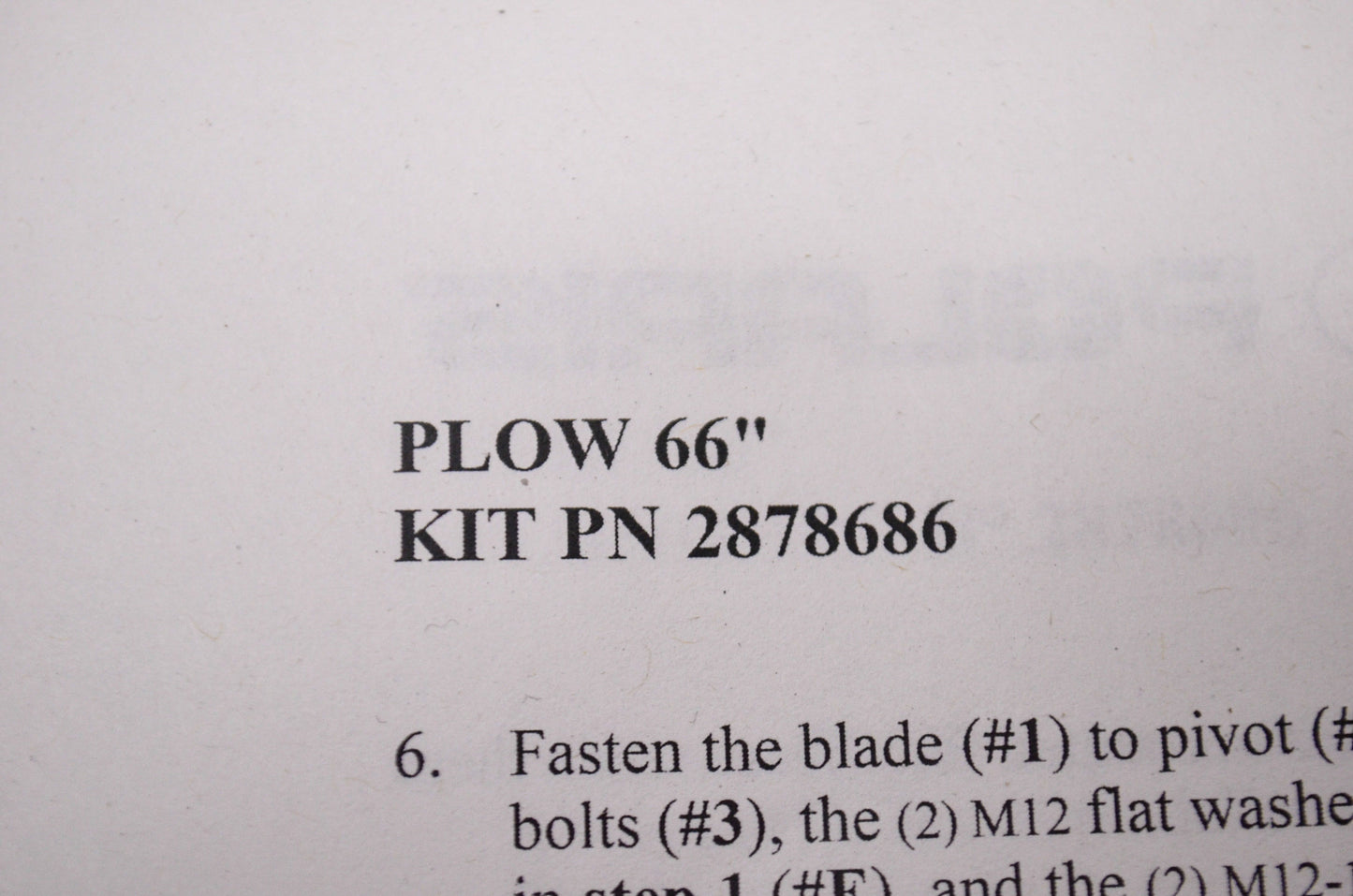 66' Sno-Glide Poly Plow Blade NOS