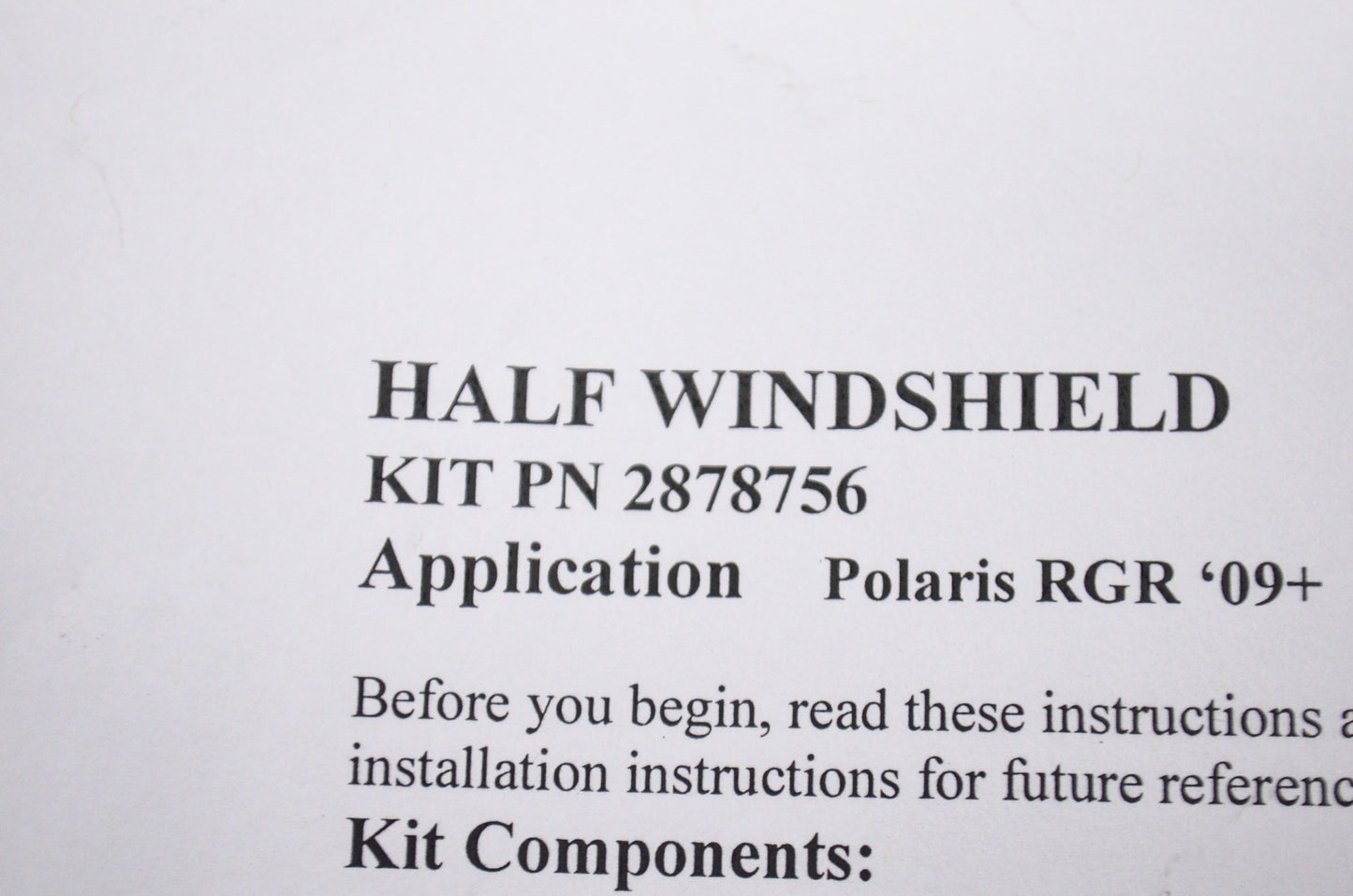 Half Windshield Kit NOS
