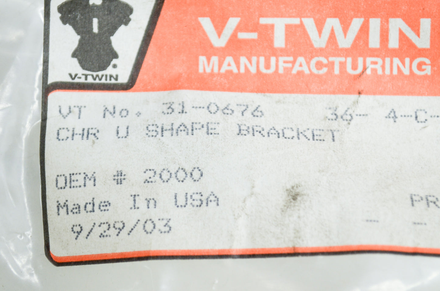 New V-Twin Chrome Footpeg U-Shape Bracket Qty 2 NOS