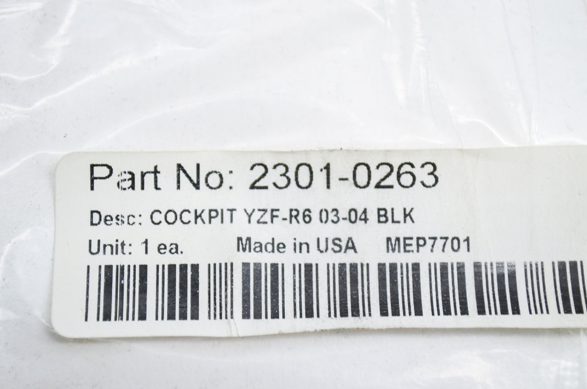 Memphis Shades 2301-0263 Black Cockpit 03-06 YZF-R6 NOS