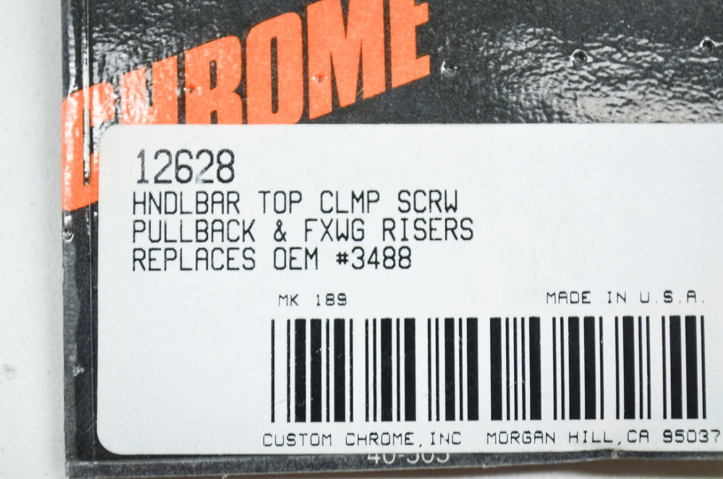 New Custom Chrome Top Clamp Screw Qty 4 NOS