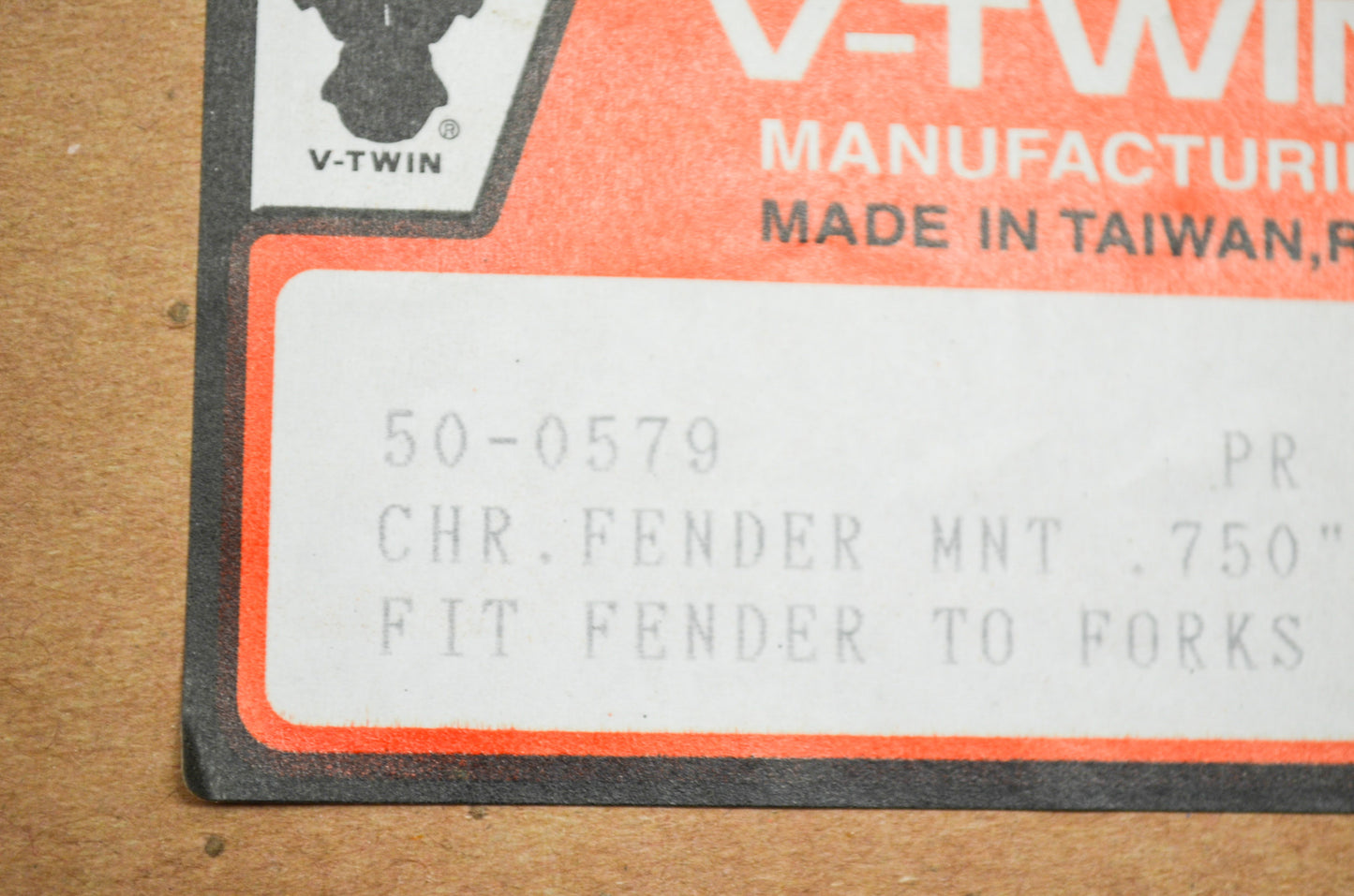New V-Twin Chrome Front Fender Mount Spacer Qty 2 NOS